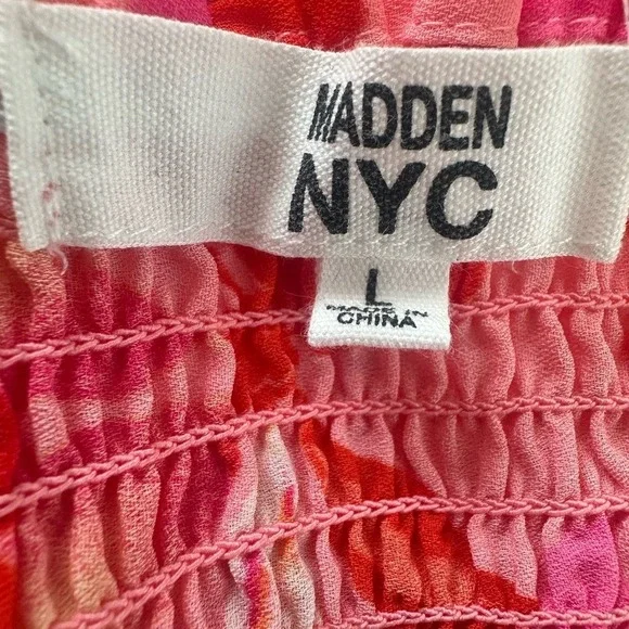 Madden NYC floral‎ flare halter dress with gathered waist size Large - Picture 12 of 12